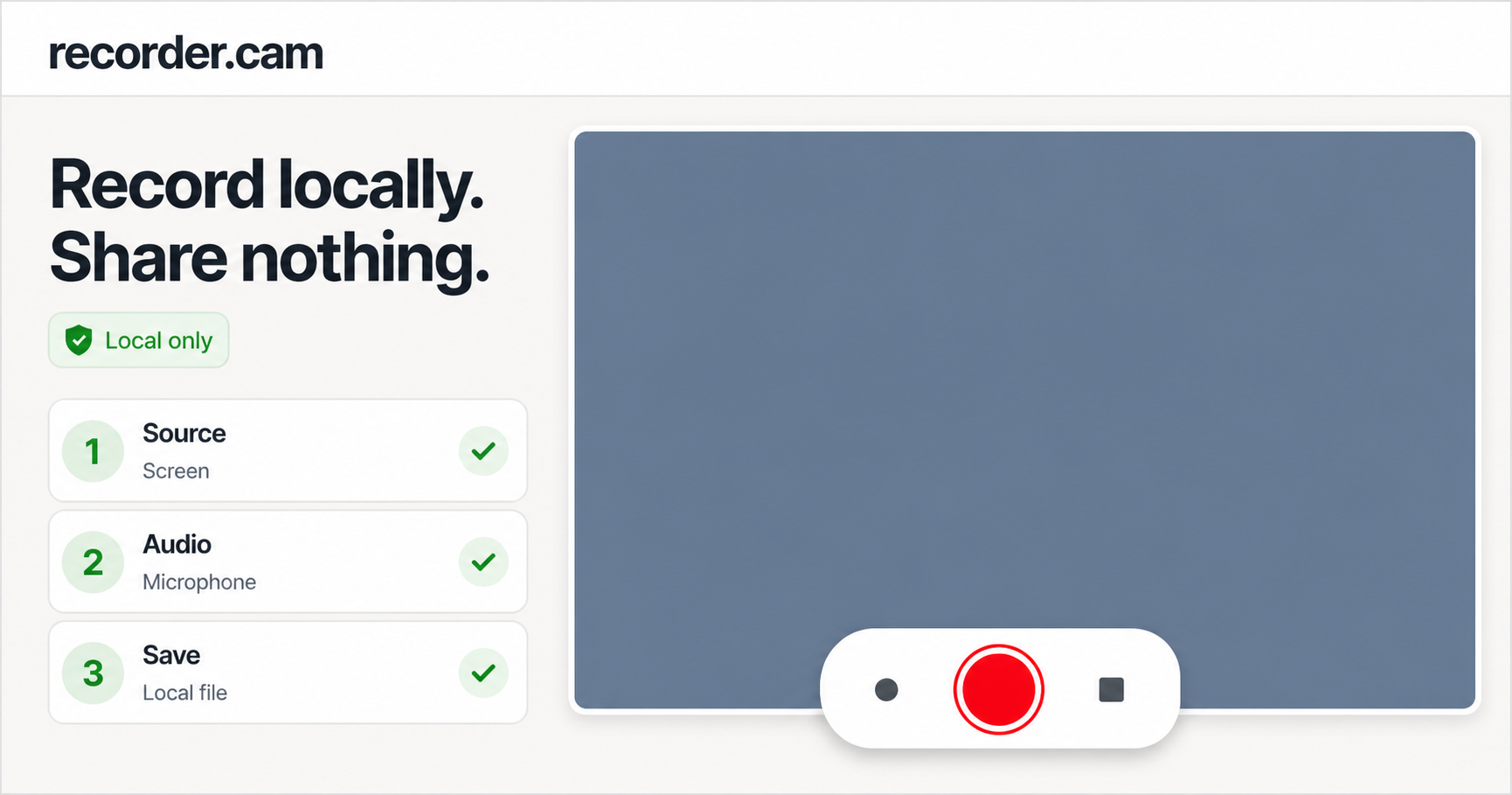 recorder.cam — private camera & screen recorder